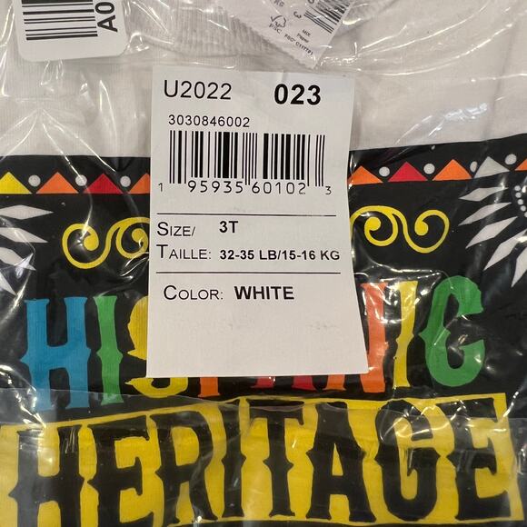 NWT Children's Place Unisex Kids White W/Hispanic Heritage Graphic Tee - Picture 8 of 10
